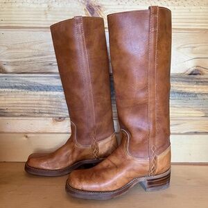 Vintage Dingo Campus Boots tall leather western women's sz 7 7.5 like Frye
